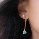 Jonah Aqua Chalcedony Earrings ~ 18k Gold Plated ~ ME198