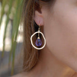 Amethyst Earrings ~18k Gold Plated~ ME018A - Maresia Jewelry