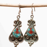 Beatriz Turquoise Tibetan Earrings ~ German Silver ~ SME040 - Maresia Jewelry