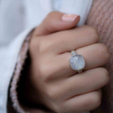 Moonstone ~ Sterling Silver 925 ~ Handmade ~ Gemstone ~ Statement ~ Everyday ~ Square stone ~ Hippie ~Bohemian~June Birthstone~ MR289