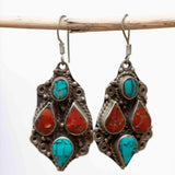 Bianca Turquoise Tibetan Earrings ~German Silver ~ SME010 - Maresia Jewelry