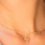 Dainty Cross Necklace ~ Gold Filled - Maresia Jewelry