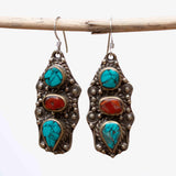 Dallas Turquoise Tibetan Earrings ~German Silver ~ SME024 - Maresia Jewelry