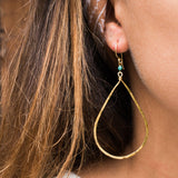 Joana Tear Drop Turquoise Earrings ~Gold Plated or Silver Plated ~ SME022 - Maresia Jewelry