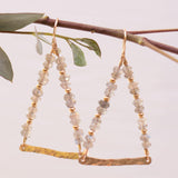 Labradorite Triangle Earrings ~ 14k Gold Filled ~ME055 - Maresia Jewelry