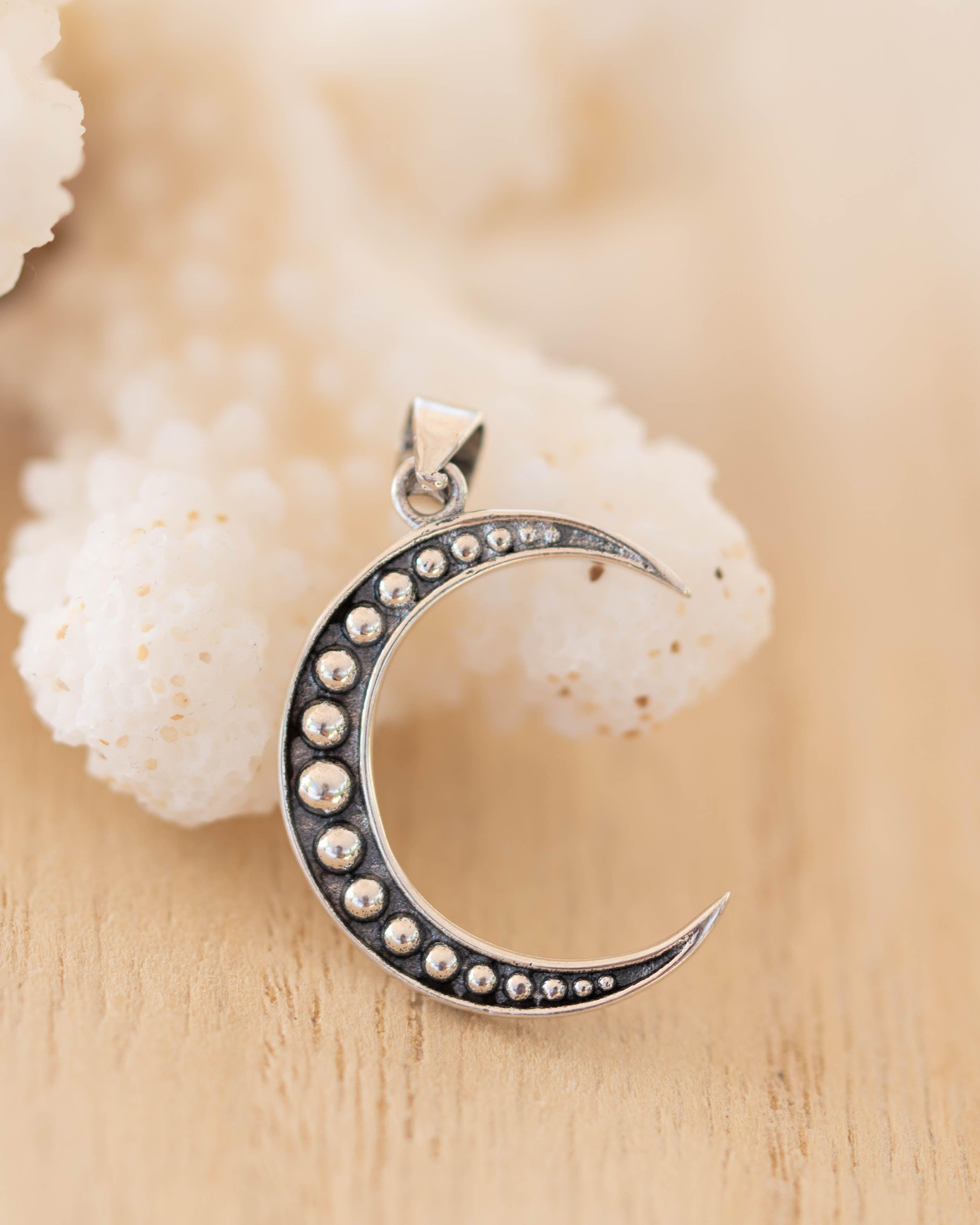 Moon Pendant ~ Sterling Silver ~ SMP023 - Maresia Jewelry