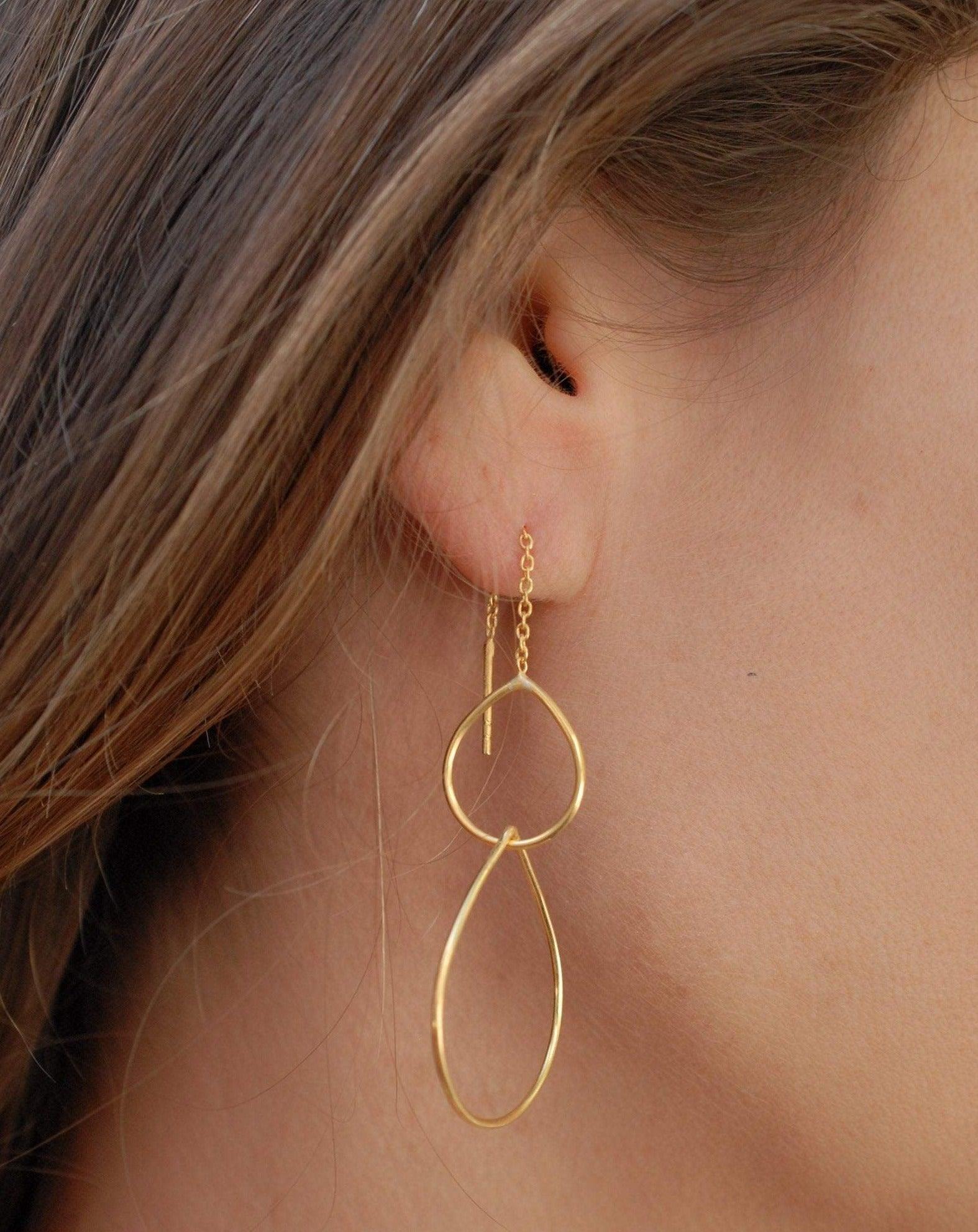 Threader Earrings ~18k Gold Vermeil ~ ME023 - Maresia Jewelry