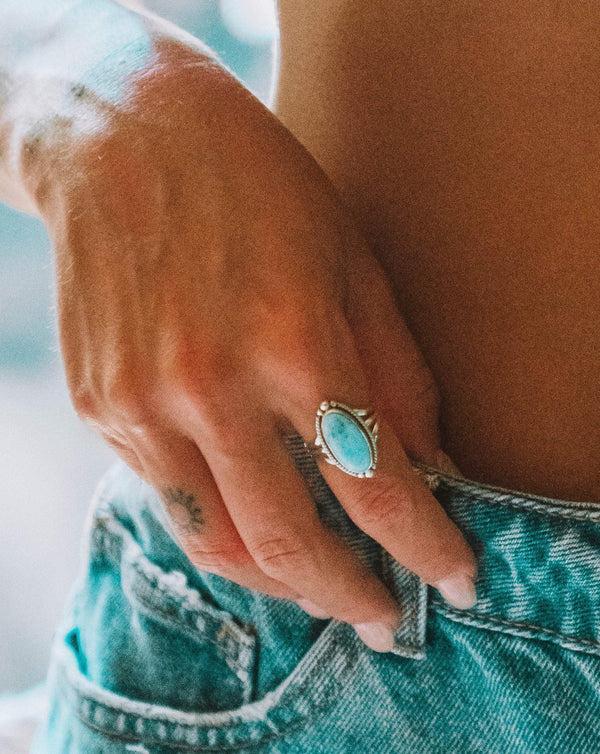 Turquoise Ring in Sterling Silver 925 Maresia Jewelry