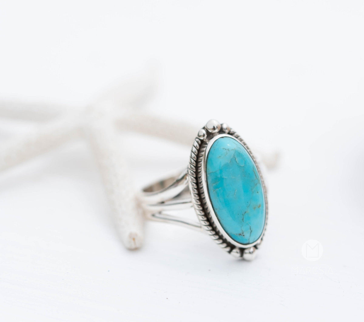 Sterling Silver Turquoise Ring discount (A0427)