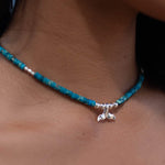 Turquoise whale tail necklace~ Sterling Silver 925 ~ Choker ~ Jewelry ~ Gift For Her ~ Minimalist~ Handmade~
