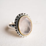 Rose Quartz Ring ~Sterling Silver 925 ~MR001 - Maresia Jewelry