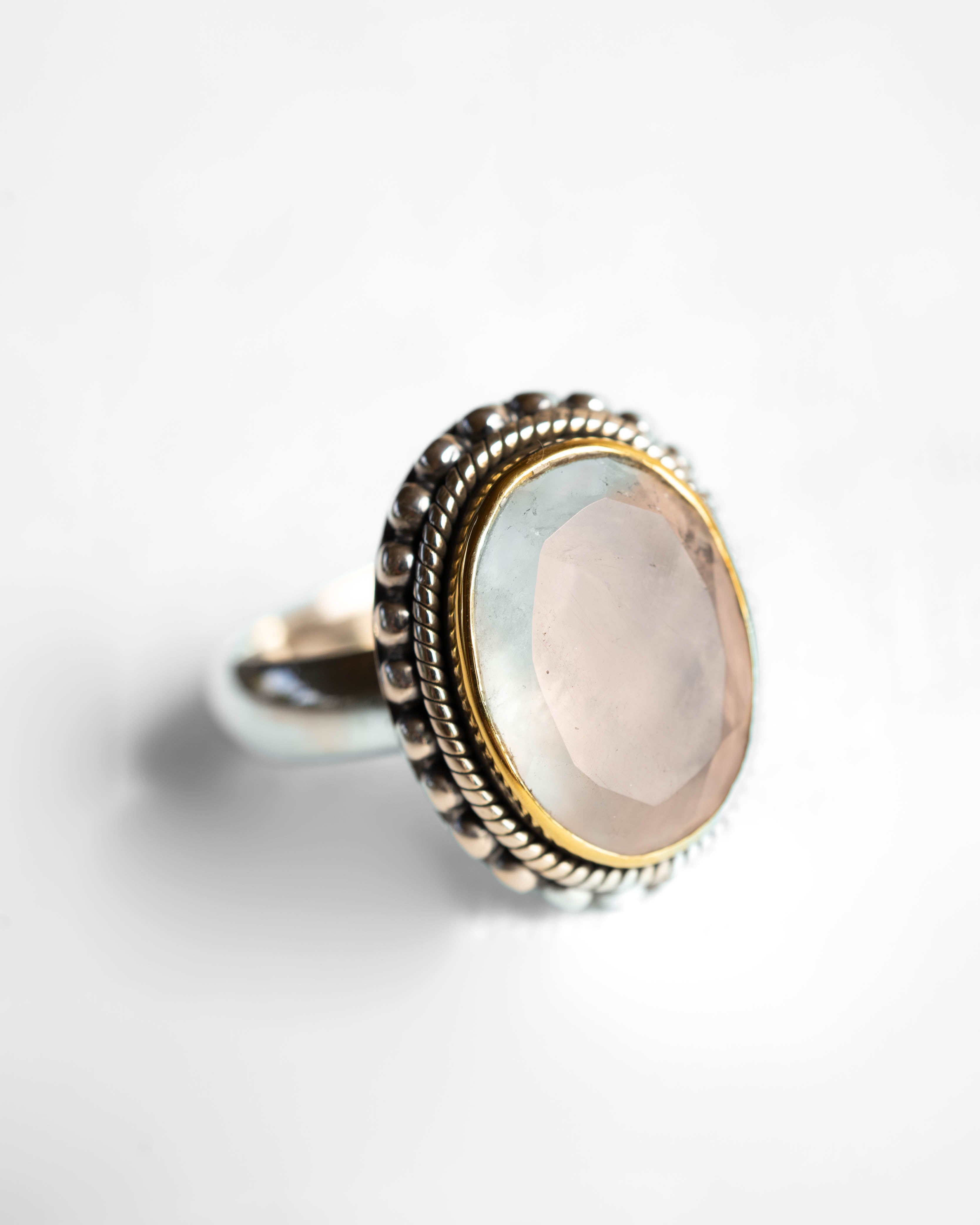 Rose Quartz Ring ~Sterling Silver 925 ~MR001 - Maresia Jewelry