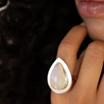 Moonstone Ring ~ Sterling Silver 925 ~ MR108A - Maresia Jewelry