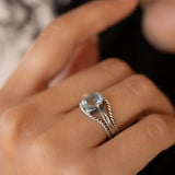 Blue Topaz Ring ~ Sterling Silver 925 ~MR094
