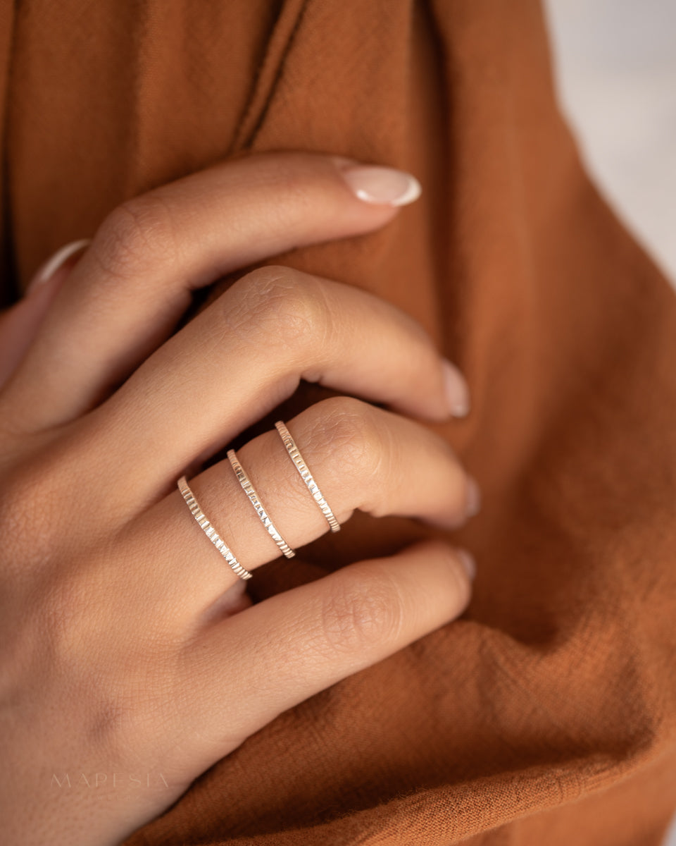 Textured Ring ~ Sterling Silver 925 ~MR145A - Maresia Jewelry