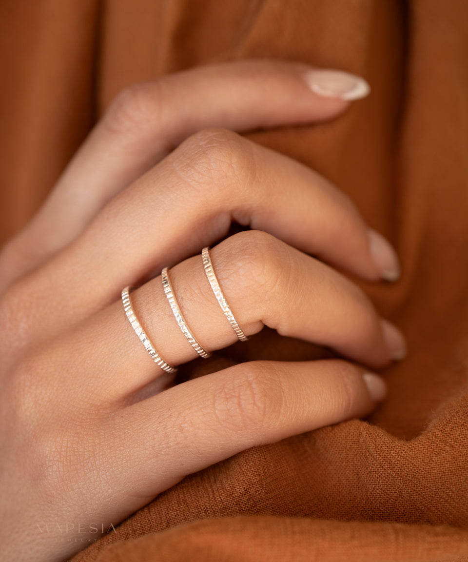 Textured Ring ~ Sterling Silver 925 ~MR145A - Maresia Jewelry