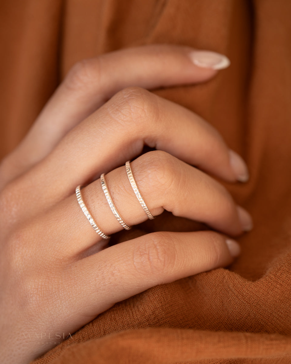 Textured Ring ~ Sterling Silver 925 ~MR145A - Maresia Jewelry