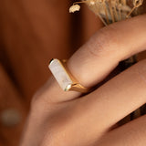 Carine Ring ~Moonstone ~ Gold Plated ~ MR167