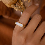 Carine Ring ~Moonstone ~ Gold Plated ~ MR167