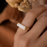 Carine Ring ~Moonstone ~ Gold Plated ~ MR167