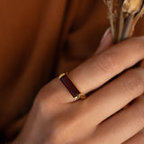 Carine Gold Ring ~ Garnet Hydro ~ 18k Gold Plated ~ MR165