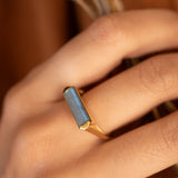 Carine Gold Ring ~ Rainbow Labradorite ~ 18k Gold Plated ~ MR161