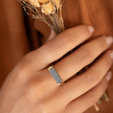 Carine Gold Ring ~ Rainbow Labradorite ~ 18k Gold Plated ~ MR161