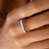 Carine Gold Ring ~ Rainbow Labradorite ~ 18k Gold Plated ~ MR161