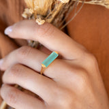 Carine Gold Ring ~ Aqua Chalcedony ~18k Gold Plated ~ MR162 - Maresia Jewelry