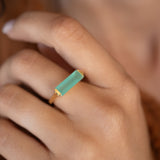 Carine Gold Ring ~ Aqua Chalcedony ~18k Gold Plated ~ MR162 - Maresia Jewelry