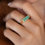 Carine Gold Ring ~ Aqua Chalcedony ~18k Gold Plated ~ MR162 - Maresia Jewelry