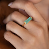 Carine Gold Ring ~ Aqua Chalcedony ~18k Gold Plated ~ MR162 - Maresia Jewelry