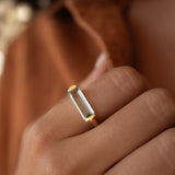 Carine Gold Ring ~ Blue Topaz Hydro ~18k Gold Plated ~ MR166
