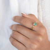 Aqua Chalcedony Gold Ring ~ 18k Gold Plated ~ MR211