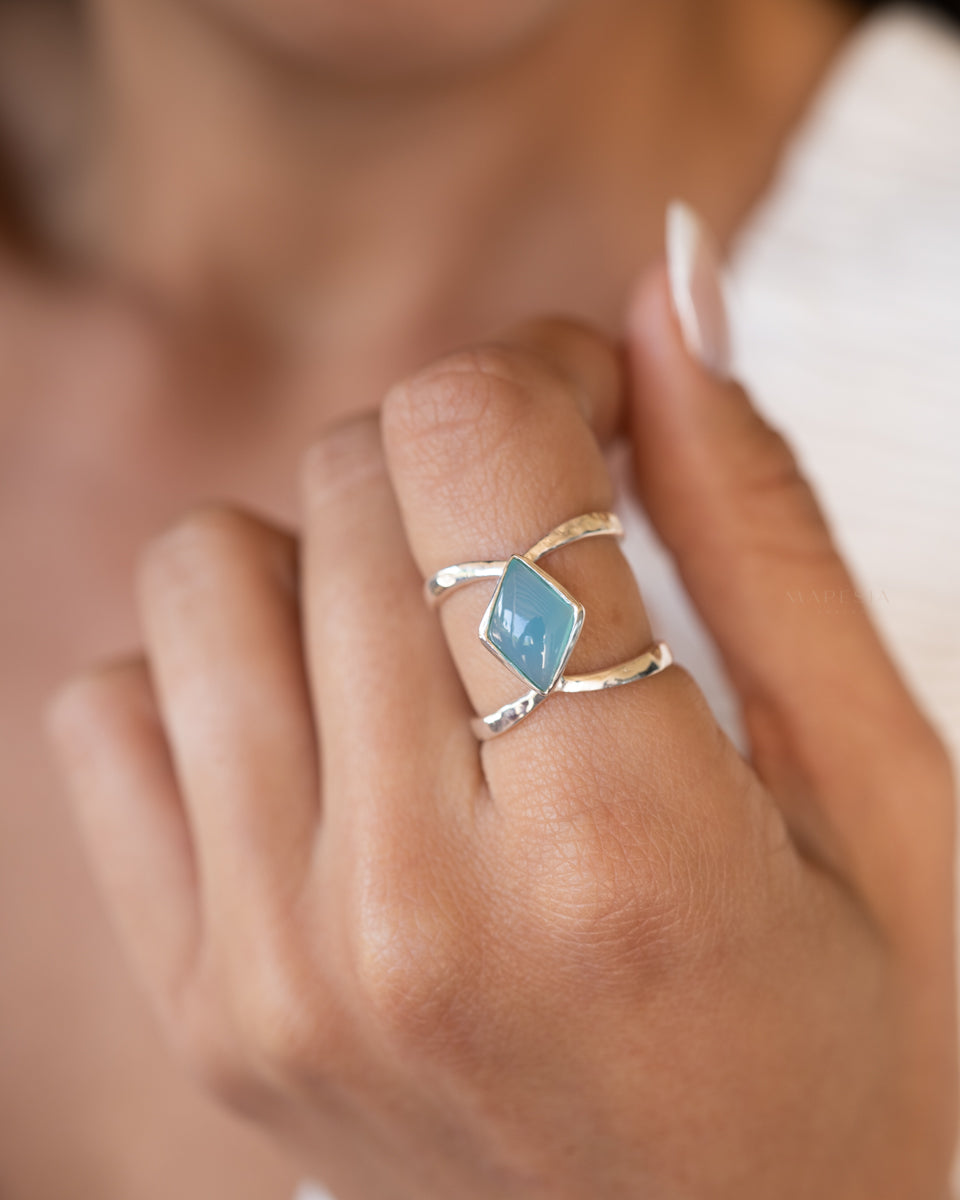 Blue Chalcedony ~ Sterling Silver 925 ~ MR216 - Maresia Jewelry