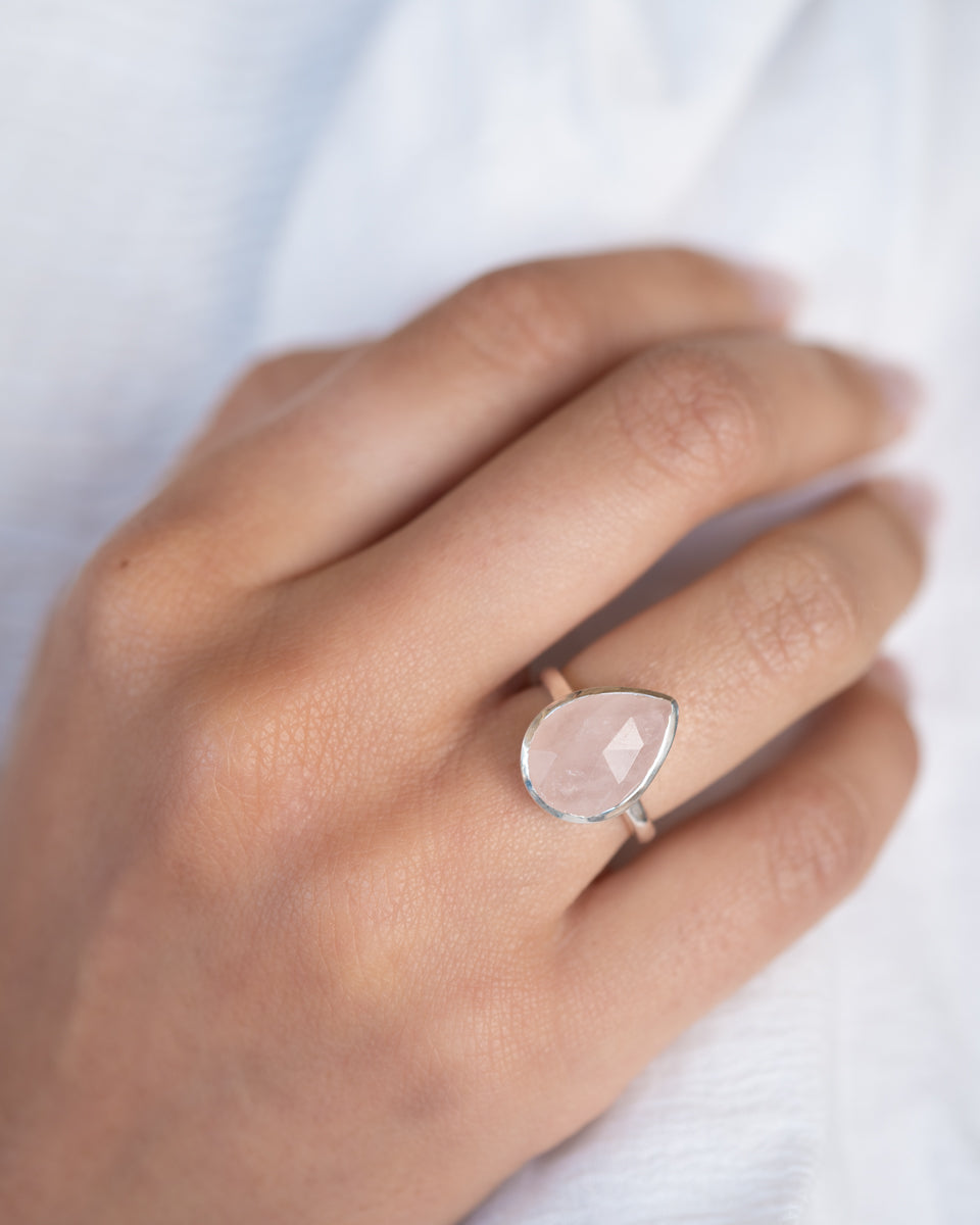 Lia Ring • Rose Quartz • Sterling Silver - Maresia Jewelry