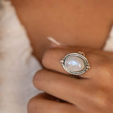 Karen Moonstone Ring ~ Sterling Silver 925 ~ MR263