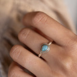 Tulum Larimar Ring ~Sterling Silver 925 ~MR256
