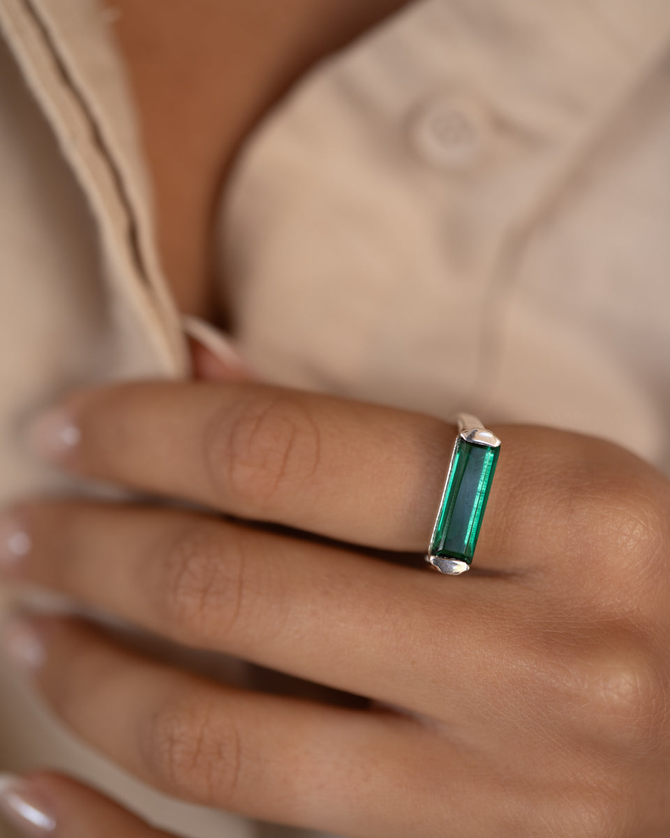 Carine Ring ~ Green Tourmaline Hydro ~ Sterling Silver 925 ~MR231 - Maresia Jewelry