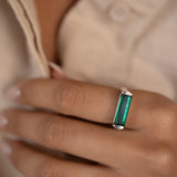 Carine Ring ~ Green Tourmaline Hydro ~ Sterling Silver 925 ~MR231