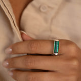 Carine Ring ~ Green Tourmaline Hydro ~ Sterling Silver 925 ~MR231