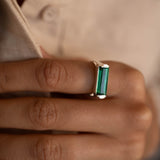 Carine Ring ~ Green Tourmaline Hydro ~ Sterling Silver 925 ~MR231