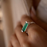 Carine Ring ~ Green Tourmaline Hydro ~ Sterling Silver 925 ~MR231