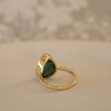 Lia Copper Turquoise Tear Drop Ring ~  18k Gold Plated ~ MR122A