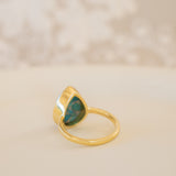 Lia Copper Turquoise Tear Drop Ring ~  18k Gold Plated ~ MR122A