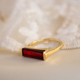 Carine Gold Ring ~ Garnet Hydro ~ 18k Gold Plated ~ MR165