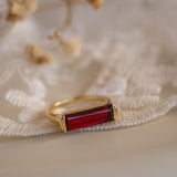 Carine Gold Ring ~ Garnet Hydro ~ 18k Gold Plated ~ MR165
