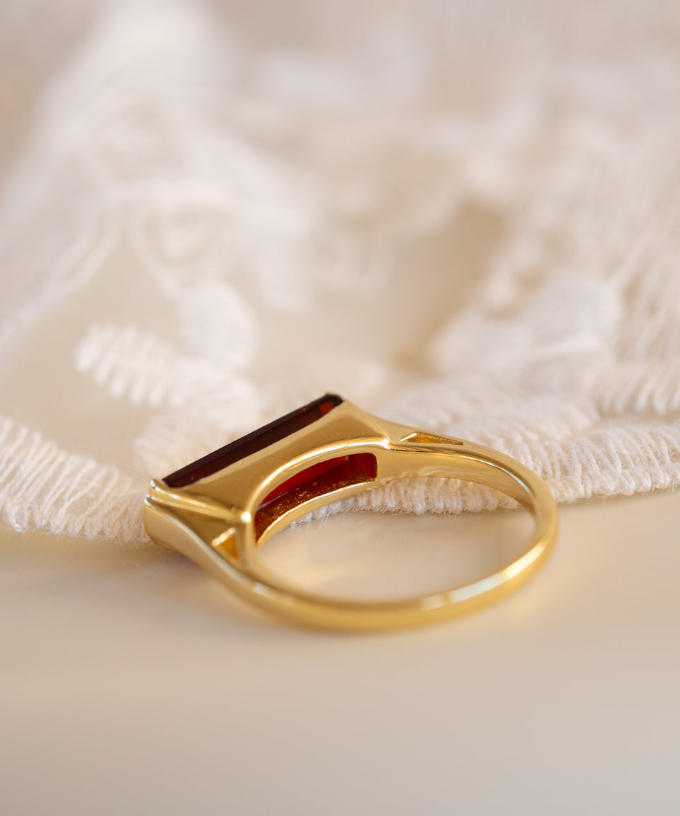 Carine Gold Ring ~ Garnet Hydro ~ 18k Gold Plated ~ MR165 - Maresia Jewelry
