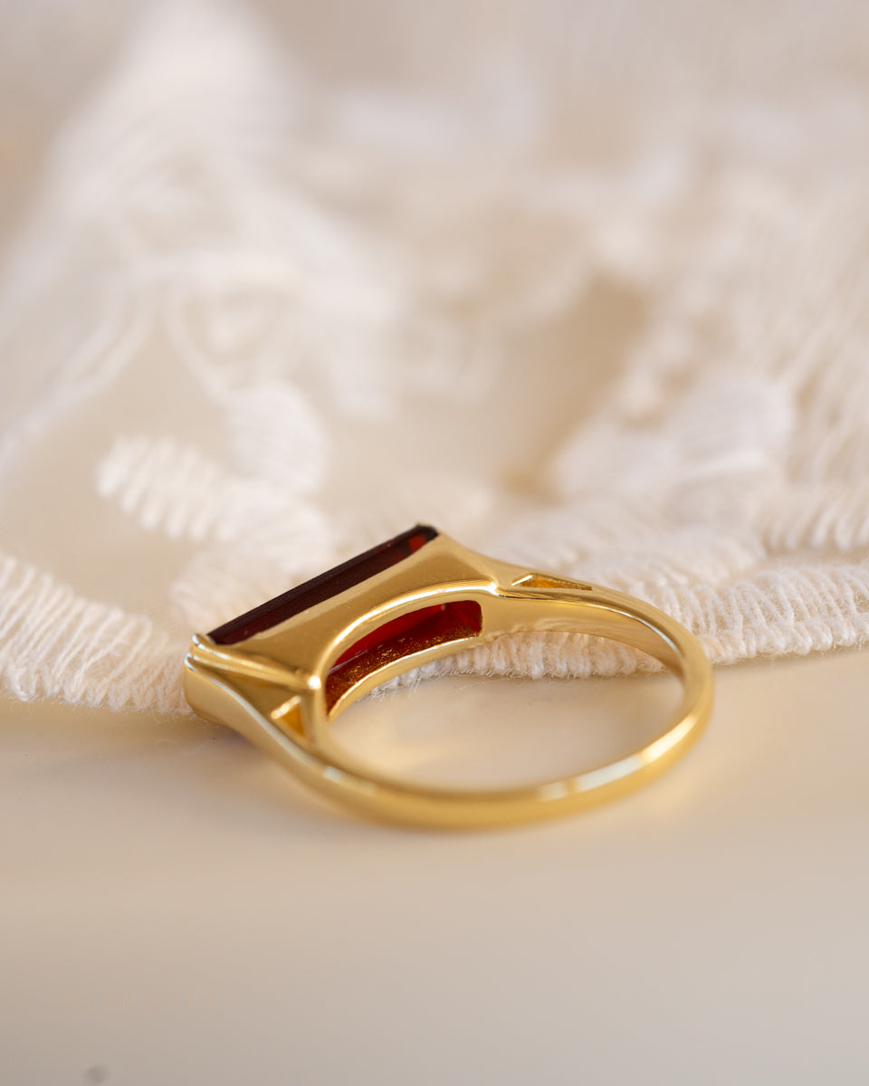 Carine Gold Ring ~ Garnet Hydro ~ 18k Gold Plated ~ MR165 - Maresia Jewelry