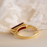 Carine Gold Ring ~ Garnet Hydro ~ 18k Gold Plated ~ MR165